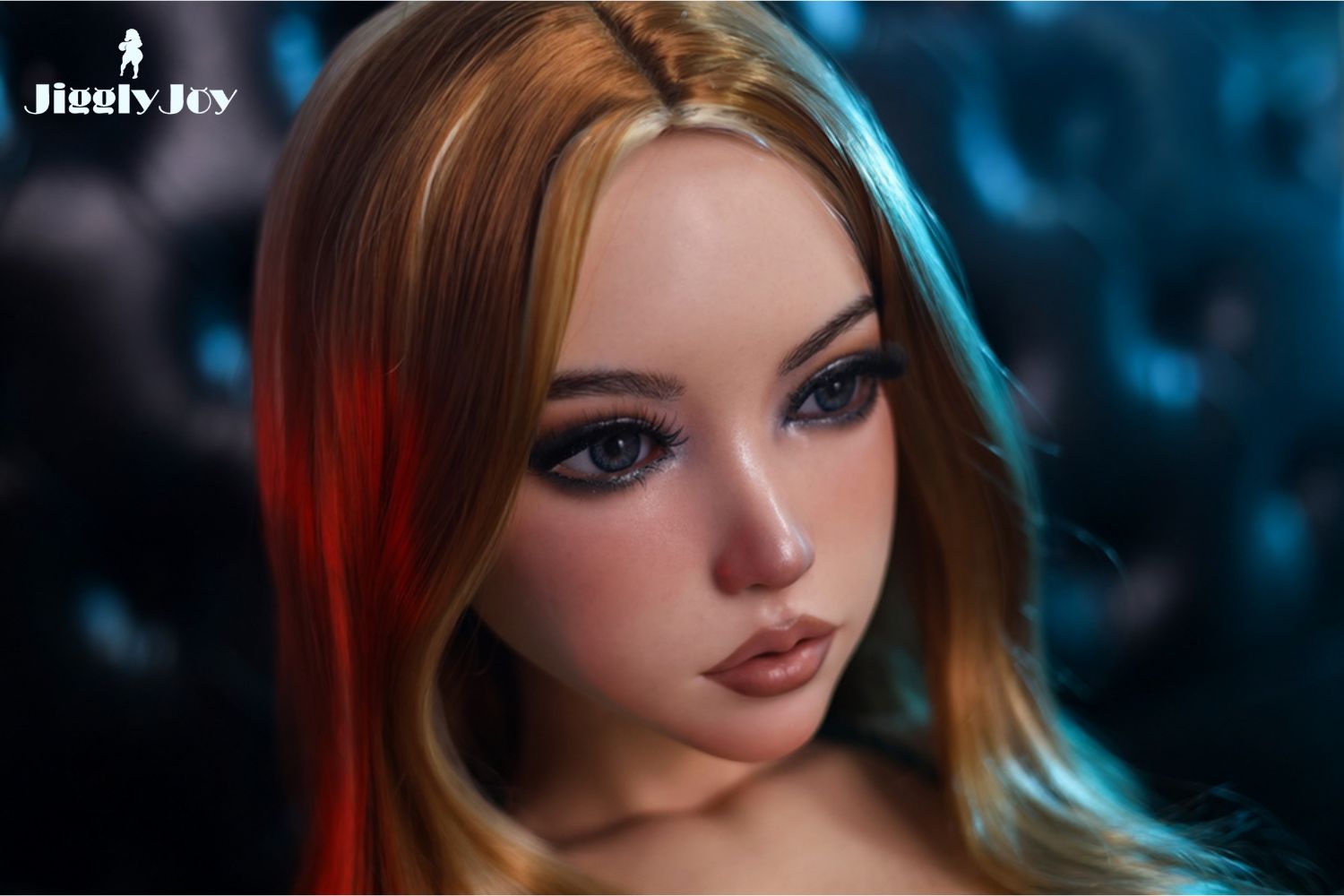 Erosity Sabrina head attached to Eva torso, featuring detailed facial sculpt, gray eyes, and soft makeup